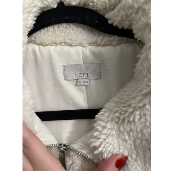 LOFT Cropped Teddy Jacket XL - Picture 2 of 4